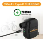 Mini Portable Bicycle Pump Rechargeable Electric Air Inflator 100PSI 5V Type-C Bike Accessories for Bike Schrader Presta Tires. - Image 2