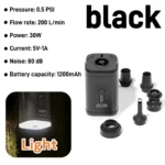Mini Portable Air Pump，Rechargeable Battery Cordless Sup Mattress Pump,Wireless Electric Compressor Inflator Acuum Pvc Boat Pum - Image 7
