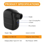 Mini Portable Bicycle Pump Rechargeable Electric Air Inflator 100PSI 5V Type-C Bike Accessories for Bike Schrader Presta Tires. - Image 4